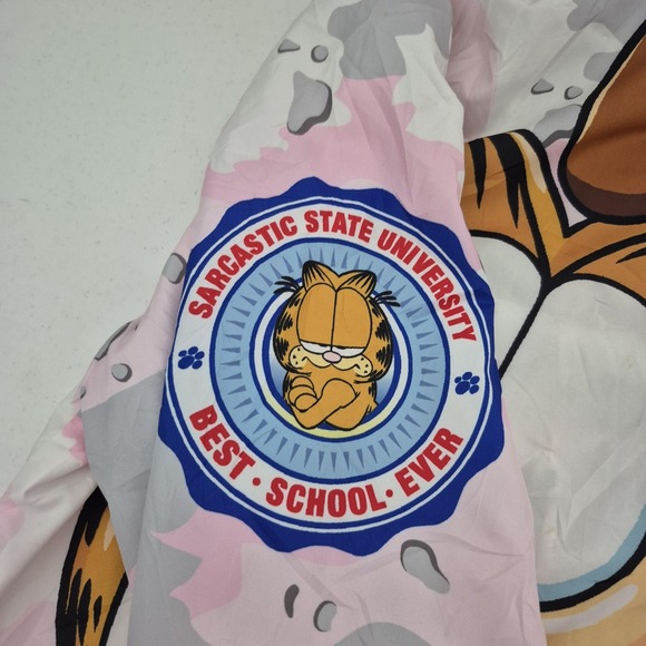 Garfield Members Only Jacket Adult Small Pink Camo Hooded Full Zip MNL1B0128 - Picture 5 of 11